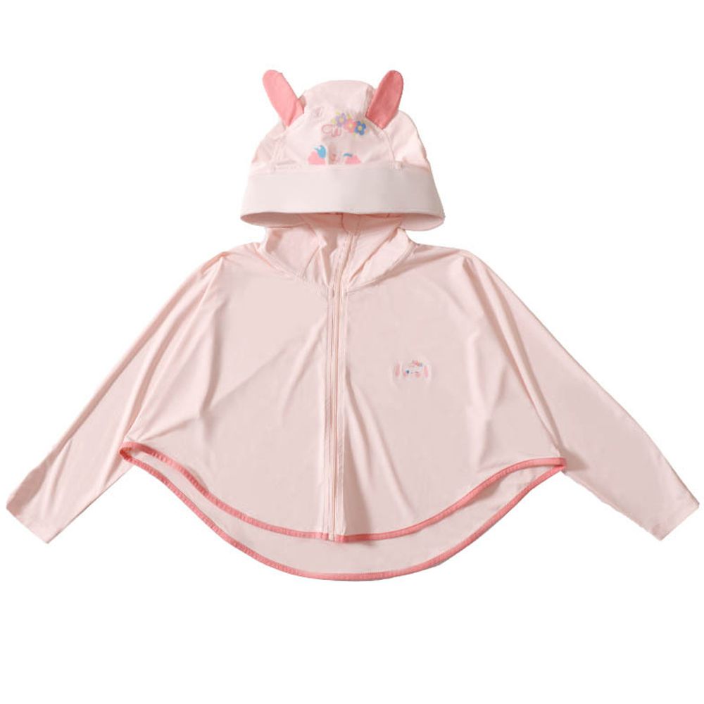 UPF50+涼感防蚊防曬連帽外套-立體斗篷-粉色
