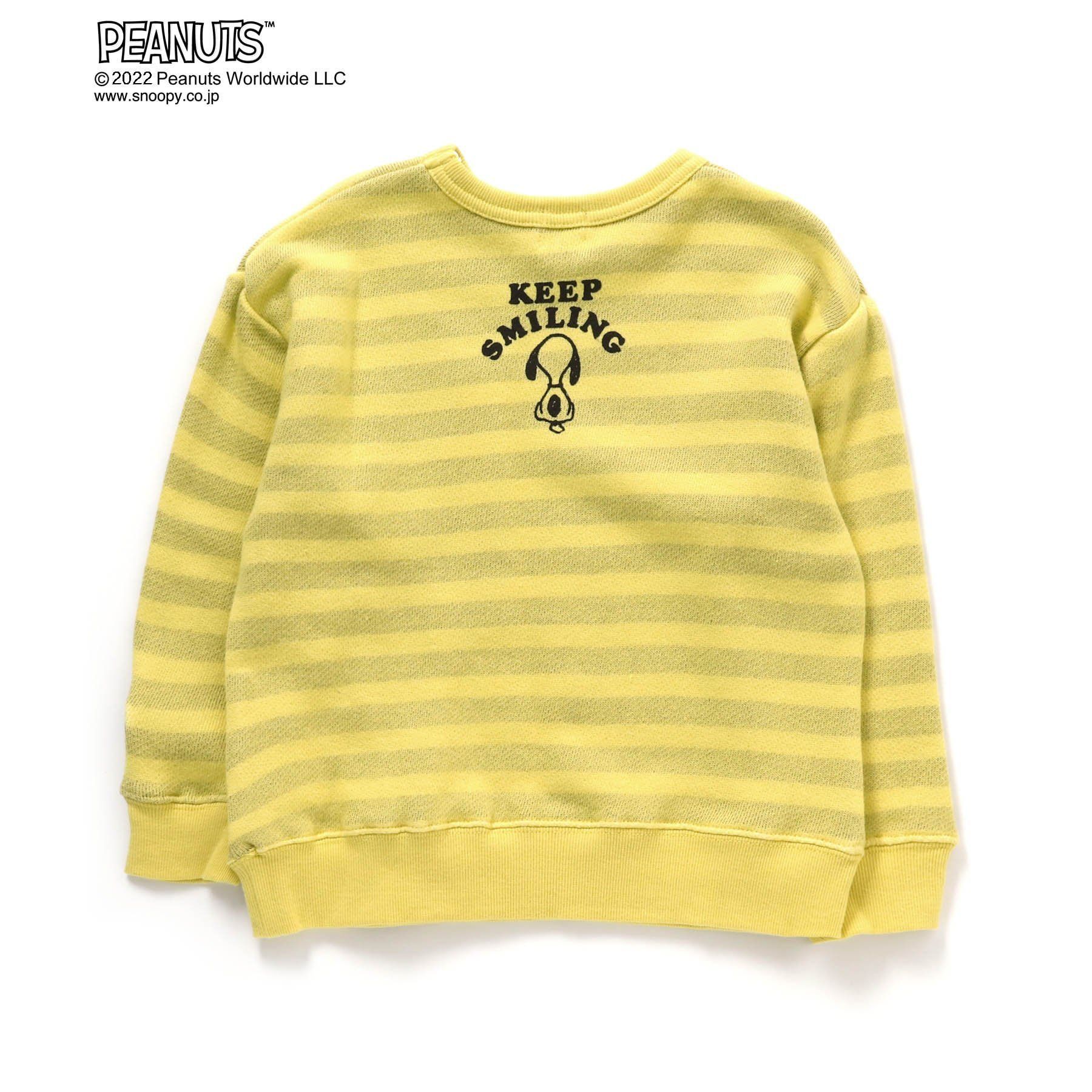 日本千趣會 - 史努比印花圓領長袖上衣-永遠的好友-條紋藍綠