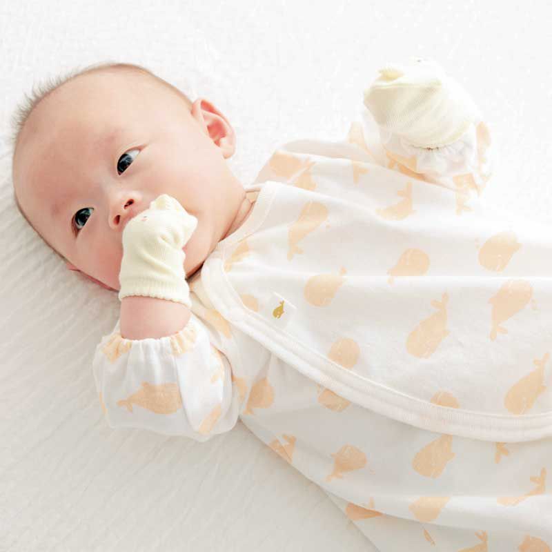 akachan honpo - 不易脫落手套-白熊-米白色 (50cm)