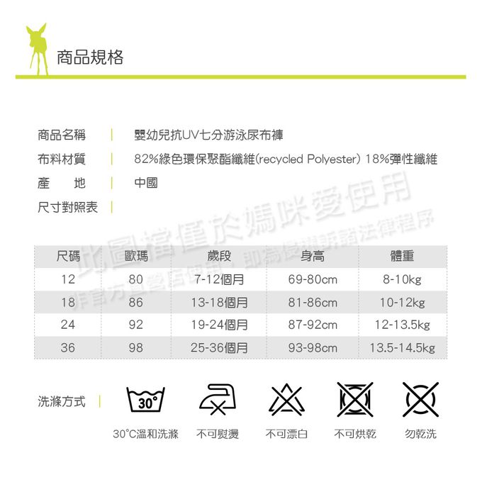 德國 Lassig - 嬰幼兒抗UV七分游泳尿布褲-蔚藍