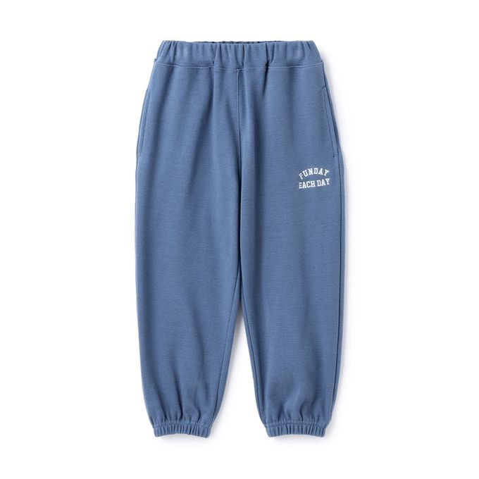 日本 b-ROOM - 舒適鬆緊縮口運動褲-藍