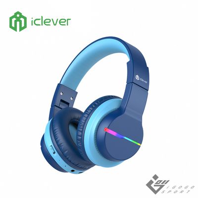 iClever - BTH12 炫光無線兒童耳機-藍色-3種音量限制完整保護聽力設計