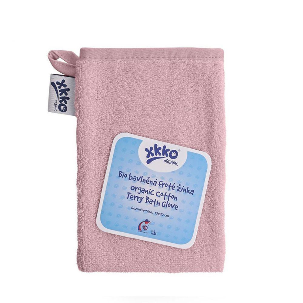 捷克 XKKO - 有機棉洗澡手套-粉色