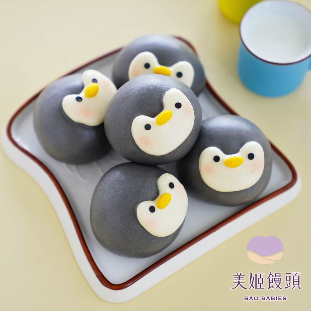 企鵝鮮乳造型芝麻包-50g*6顆