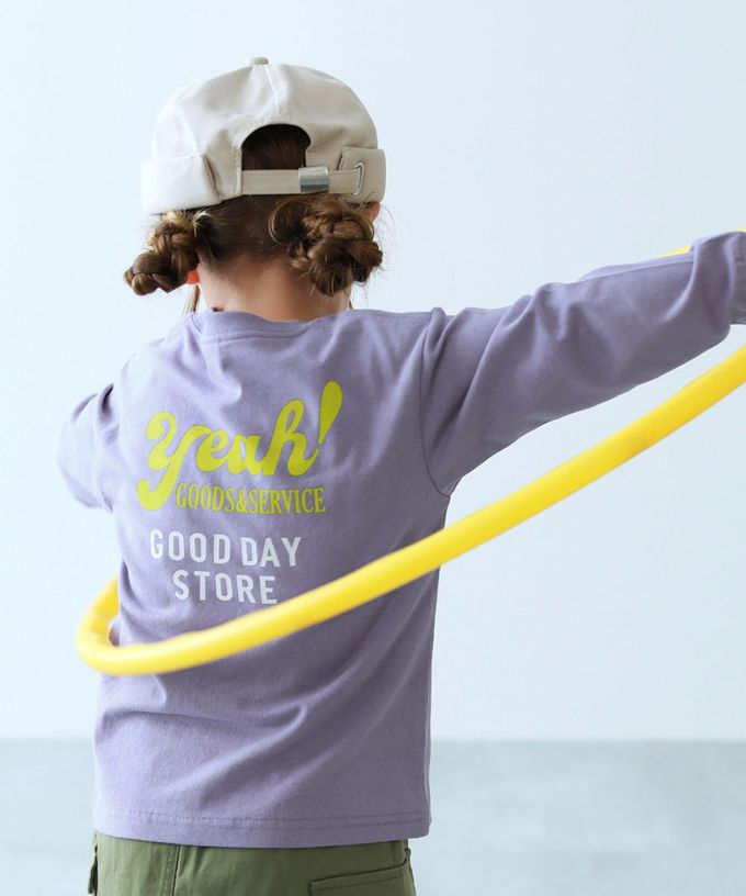 日本 devirock - 100%棉 定番印花長袖T恤-背後薯條-淺灰