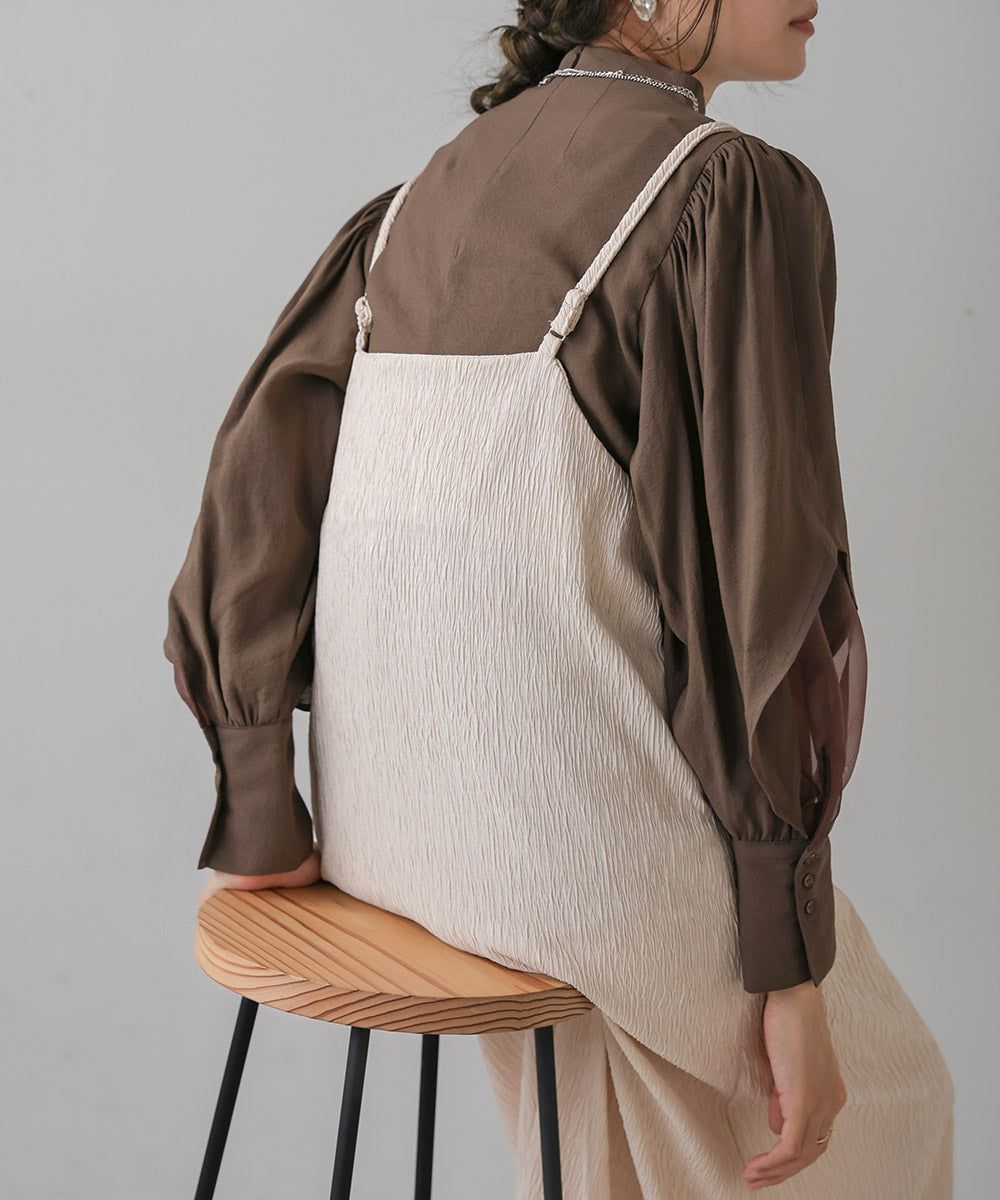 日本 Bab - 光澤感立體紋路吊帶洋裝-黑 (M)