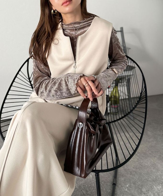 日本 Classical Elf - 前後2way率性拉鍊時尚背心裙-淺杏