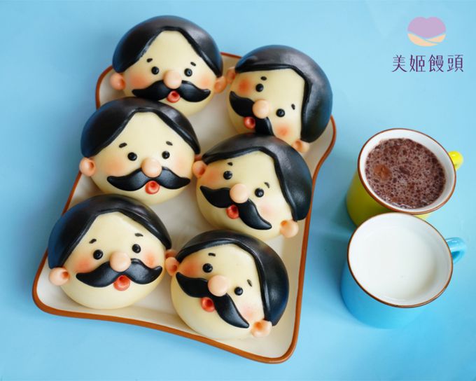 美姬饅頭 - 超人爸爸鮮乳造型芝麻包-6入