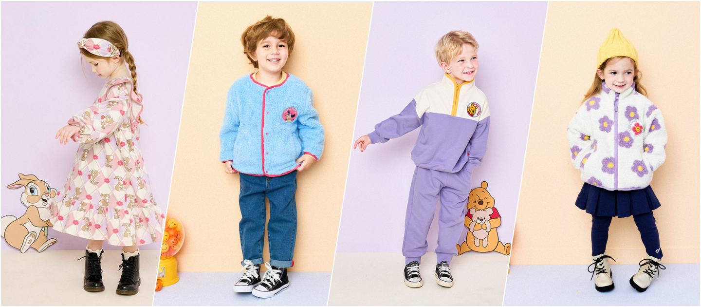 韓國 HEJMINI - 滿版狗狗圖印長袖套裝-深藍