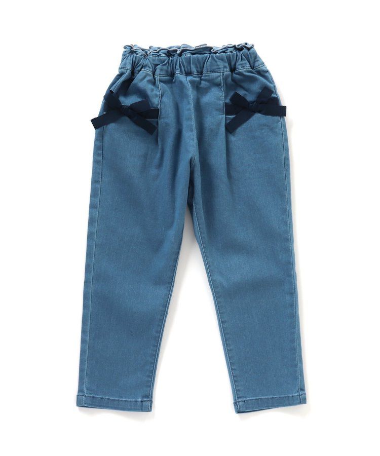 日本 apres les cours - 蝴蝶結口袋腰鬆緊長褲-黑白格