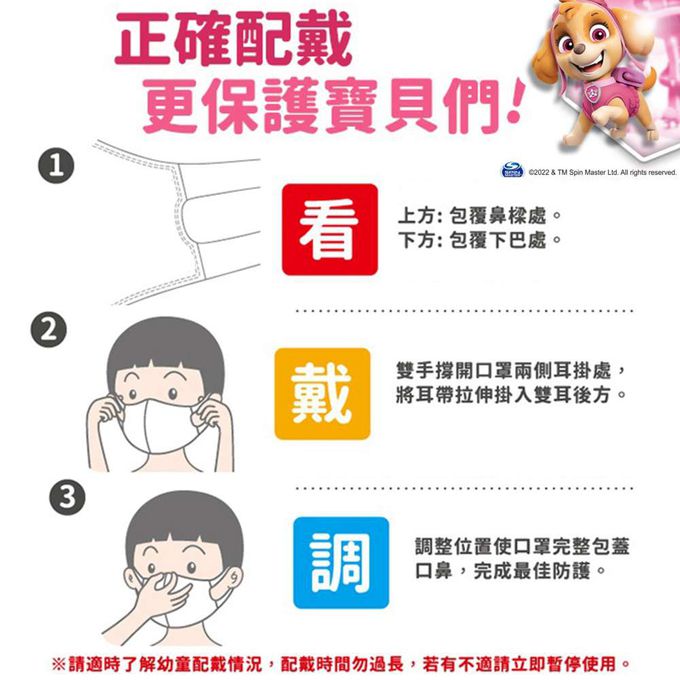【台歐】汪汪隊3D兒童醫療口罩-20入/盒*4盒-2款可選-摩達客推薦-綜合款
