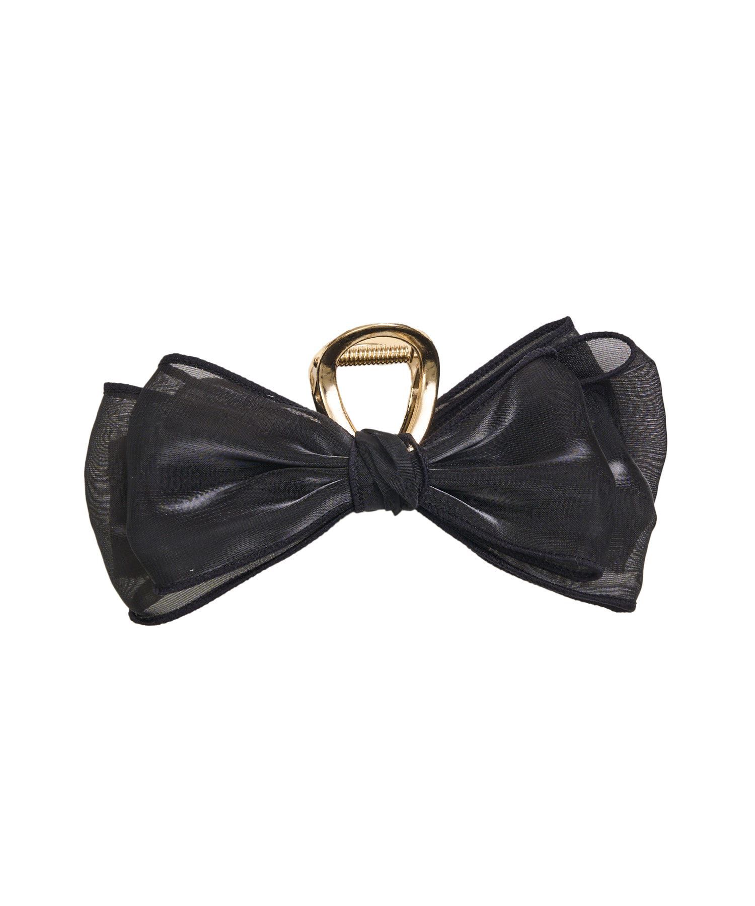 日本 Lattice - 夢幻蝴蝶結金屬髮夾/鯊魚夾-時尚黑