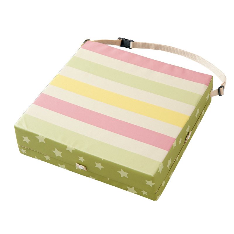 akachan honpo - 可調整式餐椅用坐墊 粗橫紋-綠色