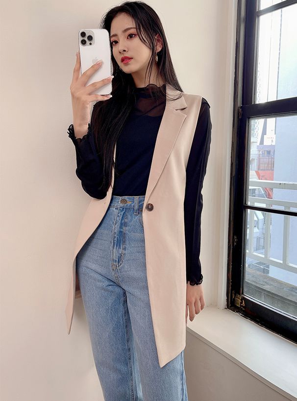 日本 GRL - 微透膚捲邊長袖上衣/內搭-天使白