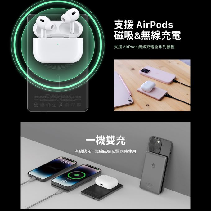 亞果元素 - ADAM GRAVITY C5 超薄型磁吸行動電源-泰坦灰