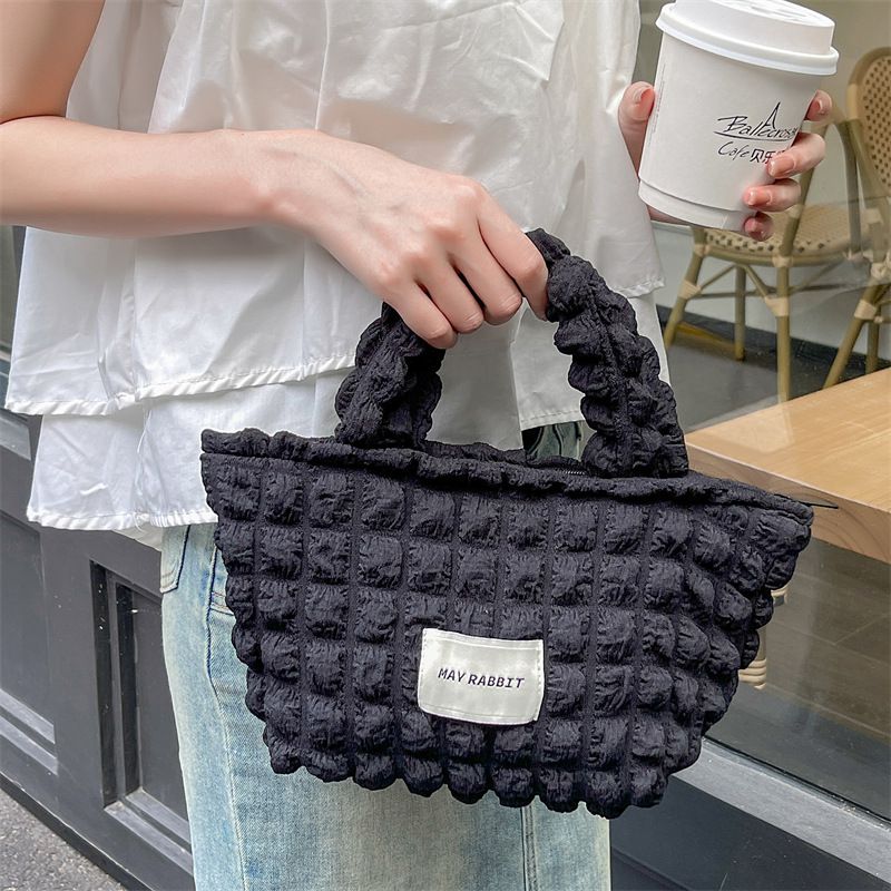 奶油泡泡雲朵手提包/托特包-紫色 ((19+12)x17x10cm)