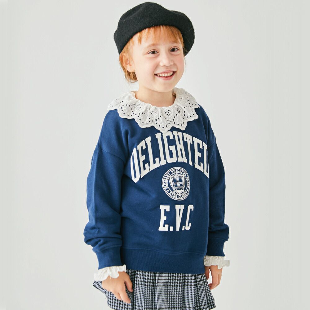 日本 evercloset - [時髦多層次]大蕾絲領長袖內搭上衣-白