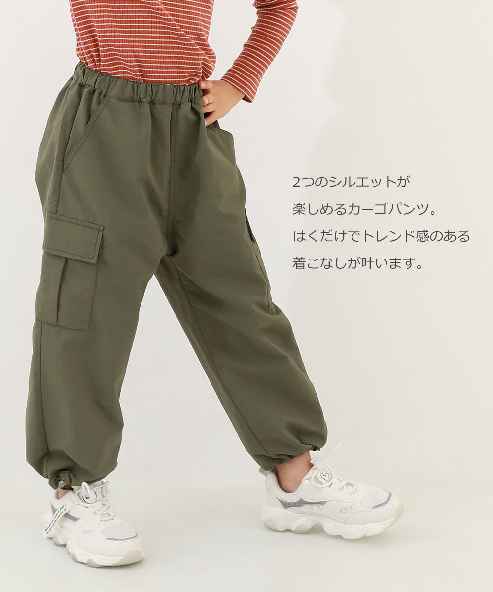 日本 devirock - 大口袋抽繩工裝風定番長褲-黑