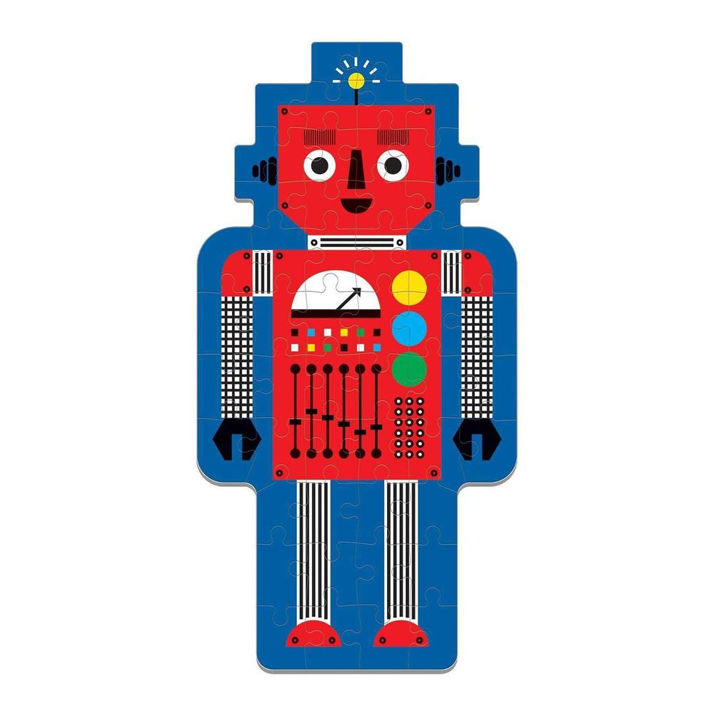 美國 mudpuppy - 美國 mudpuppy-造型人物拼圖-機器人-50片-機器人-團購專案