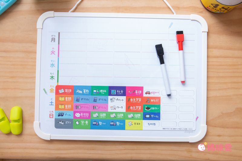 日本文具 SONIC - 2way 我的學習計畫表(附白板筆*2)-一週 (39.7x29.7x1cm)