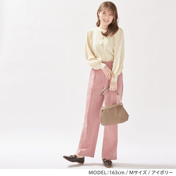 日本 BELLUNA - 甜美2WAY澎澎袖針織上衣/外套-米杏