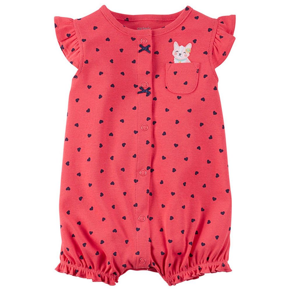 美國 Carter's - 嬰幼兒無袖連身衣-粉色蝴蝶結 (24M)