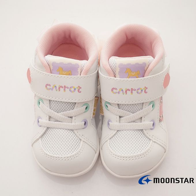 Moonstar日本月星 - 赤子心系列寶寶學步款(寶寶段)-學步鞋-白粉