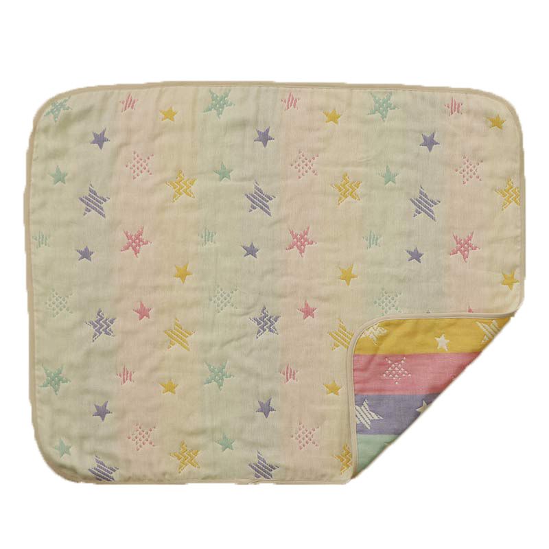 akachan honpo - 6層棉紗被 附固定夾-星星-米白色 (70×85cm)