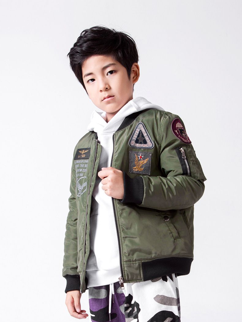 加厚夾棉飛行外套-軍綠色