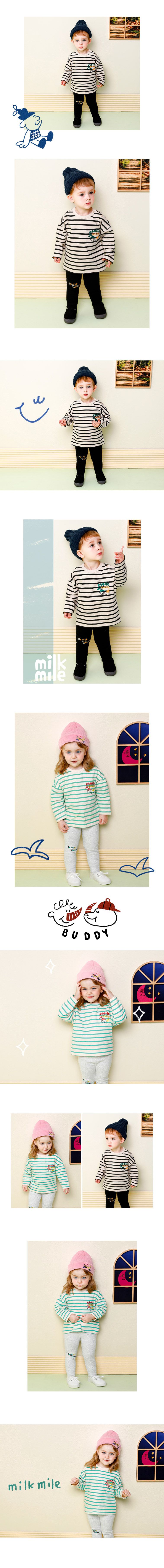 韓國 milk mile - 好朋友條紋套裝-綠