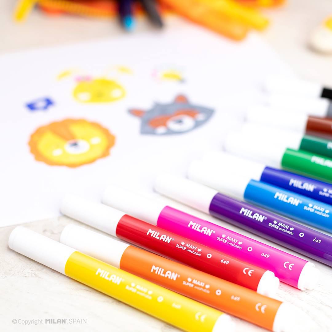 MILAN - 【獨家超值組】MILAN-黏土禮盒(含配件)_快樂小廚師(8色)+[贈]兒童超水洗彩色筆_粗筆桿12色7.5mm