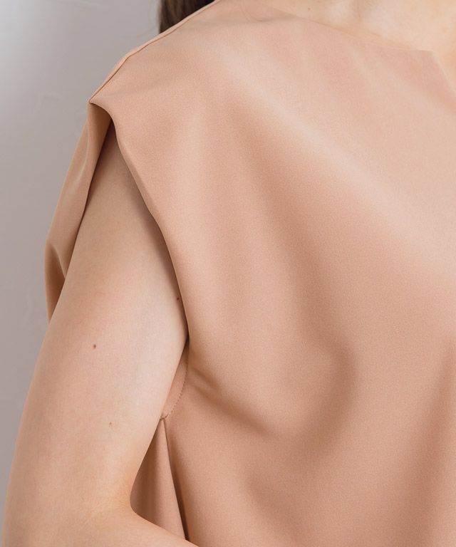 日本 Pierrot - 接觸涼感 小V領雪紡無袖上衣-橘