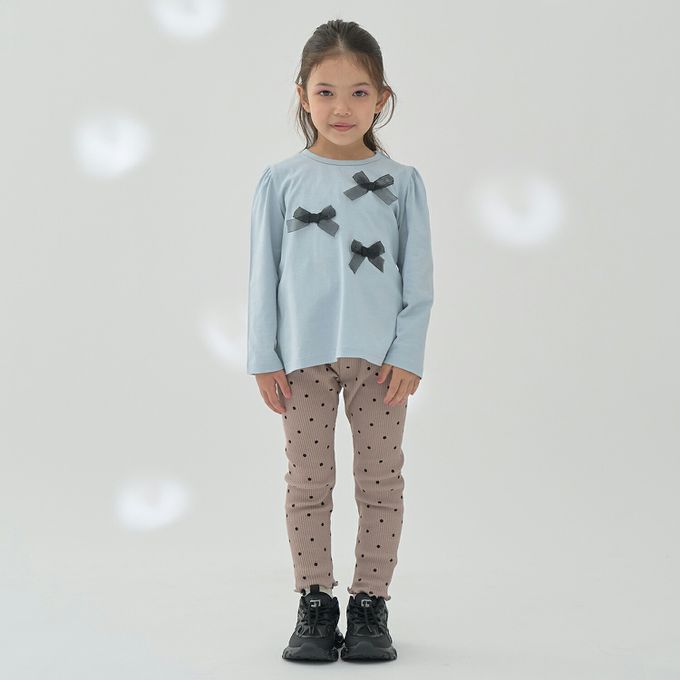 日本 Lycee mine - 彈力荷葉腰圍羅紋合身長褲-黑