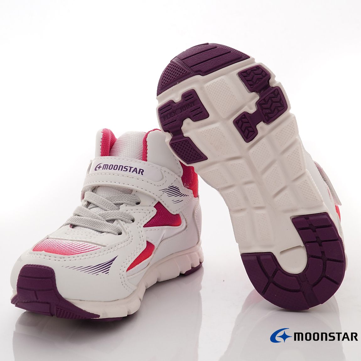 Moonstar日本月星 - 頂級護踝機能穩健款(中大童段)-運動鞋-白