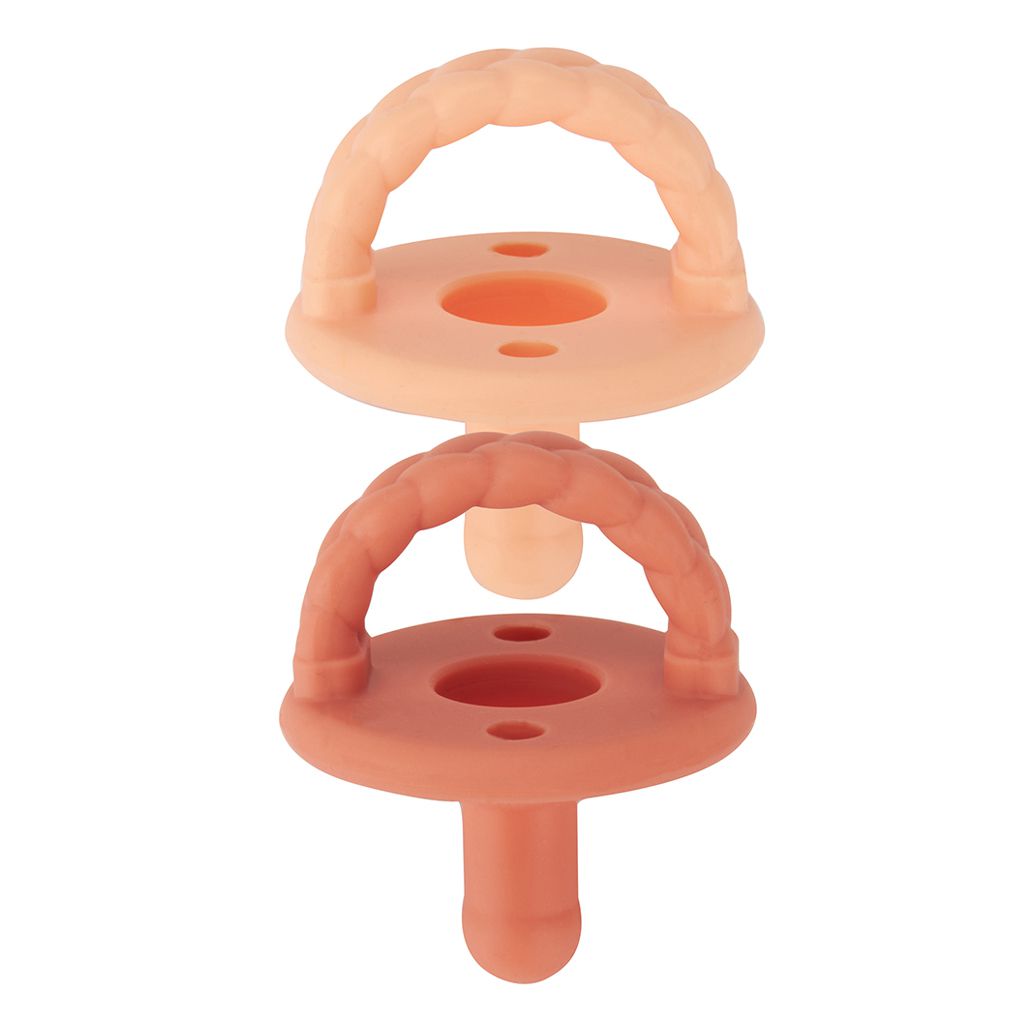 美國Itzy Ritzy - 造型矽膠安撫奶嘴(兩入組)-珊瑚橘