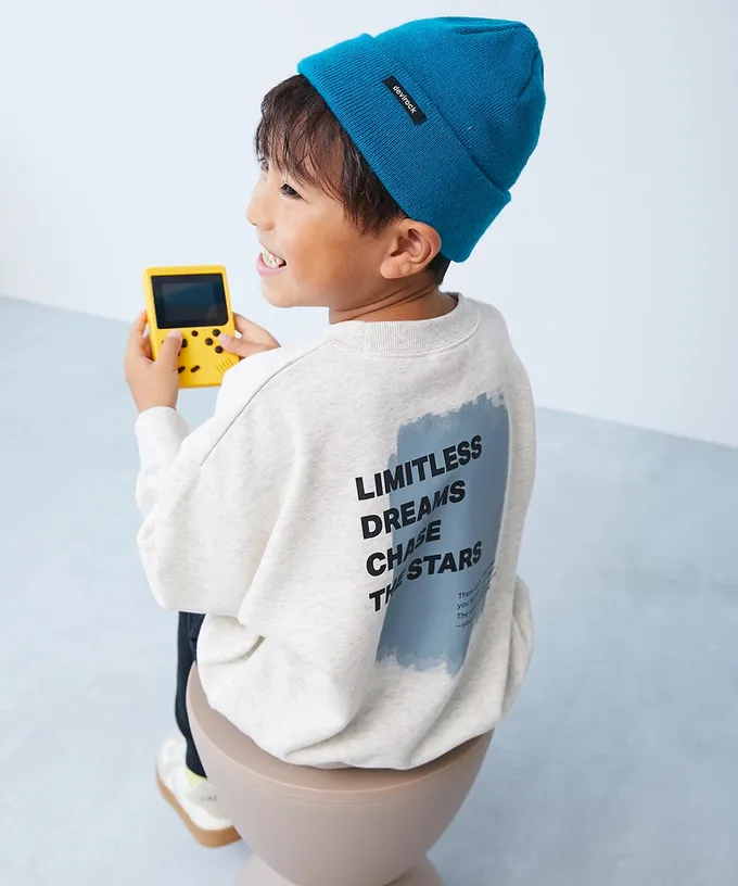 日本 devirock - 熱銷定番 印花縮口長袖上衣-老虎-灰黑