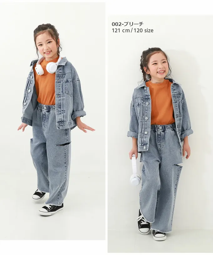 日本 devirock - 純棉舒適時尚鏤空丹寧褲-復古刷色-淺藍