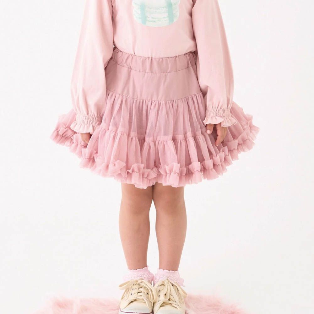 高級蕾絲 夢幻蓬蓬短裙(含安全褲)-粉紅