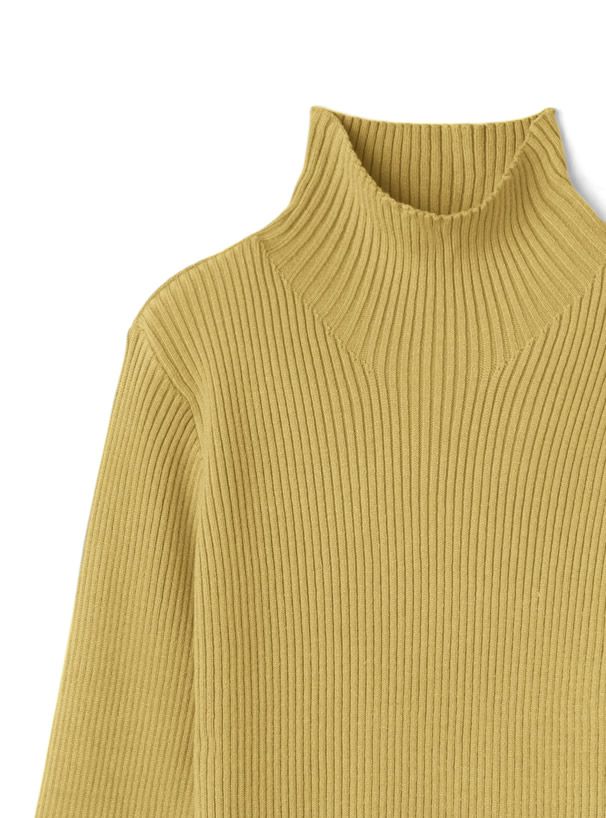 日本 GRL - 立領顯瘦彈性羅紋長袖上衣-皇家藍