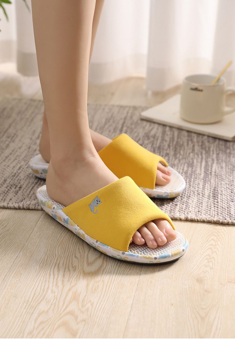 3D立體網眼透氣靜音室內拖鞋-綿羊-灰色