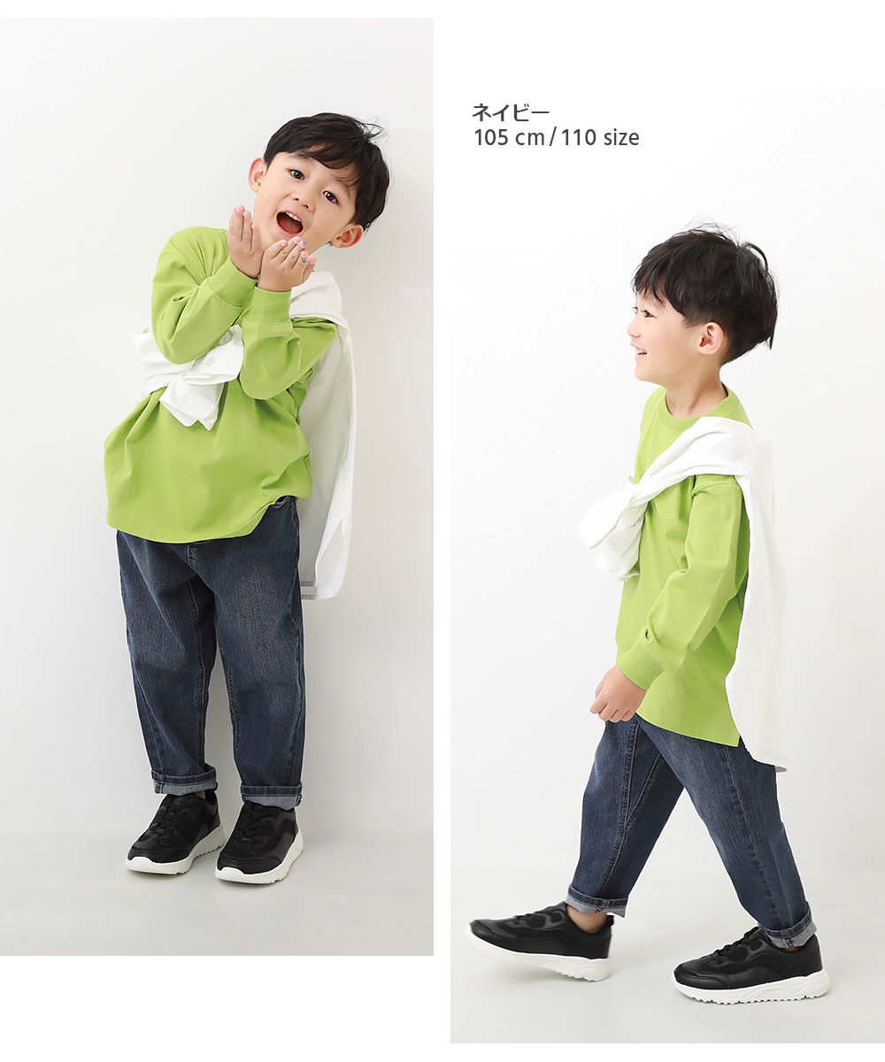 日本 devirock - RAKU DENIM 舒適丹寧褲-錐形-海軍藍