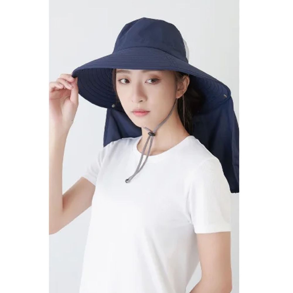 貝柔 Peilou - UPF50+多功能四折遮陽帽-丈青色 (頭圍:59cm)