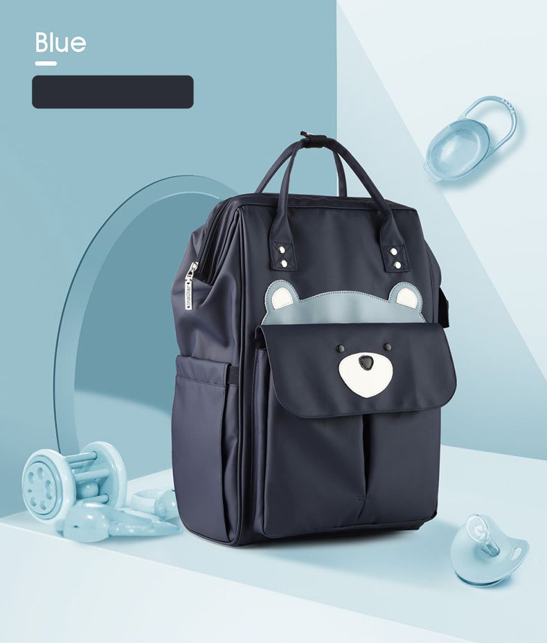 insular - 防水防污多功能大容量後背包/媽媽包/待產包-猴子-咖啡色 (26x15x45cm)