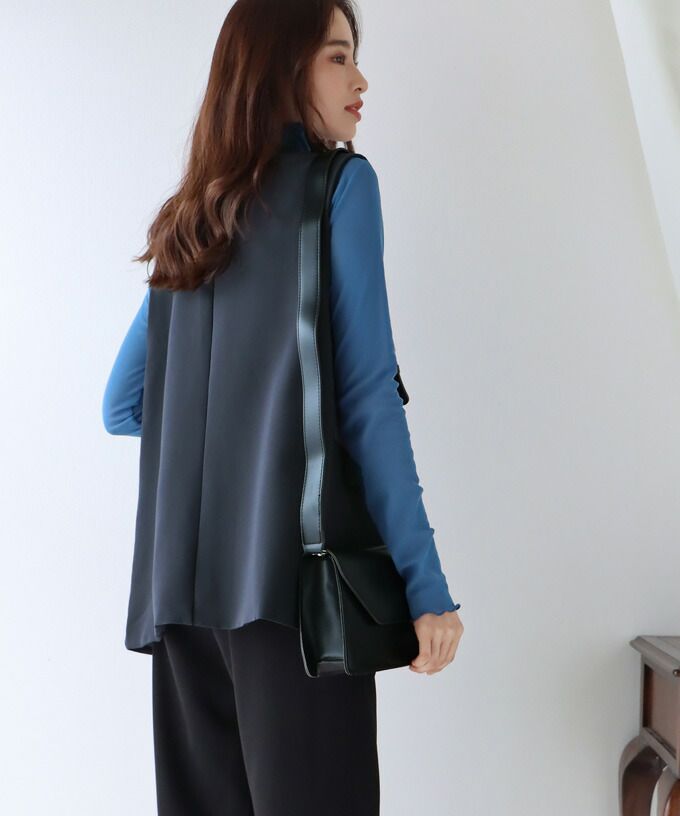 日本 BLUE EAST - 百搭率性西裝背心-黑