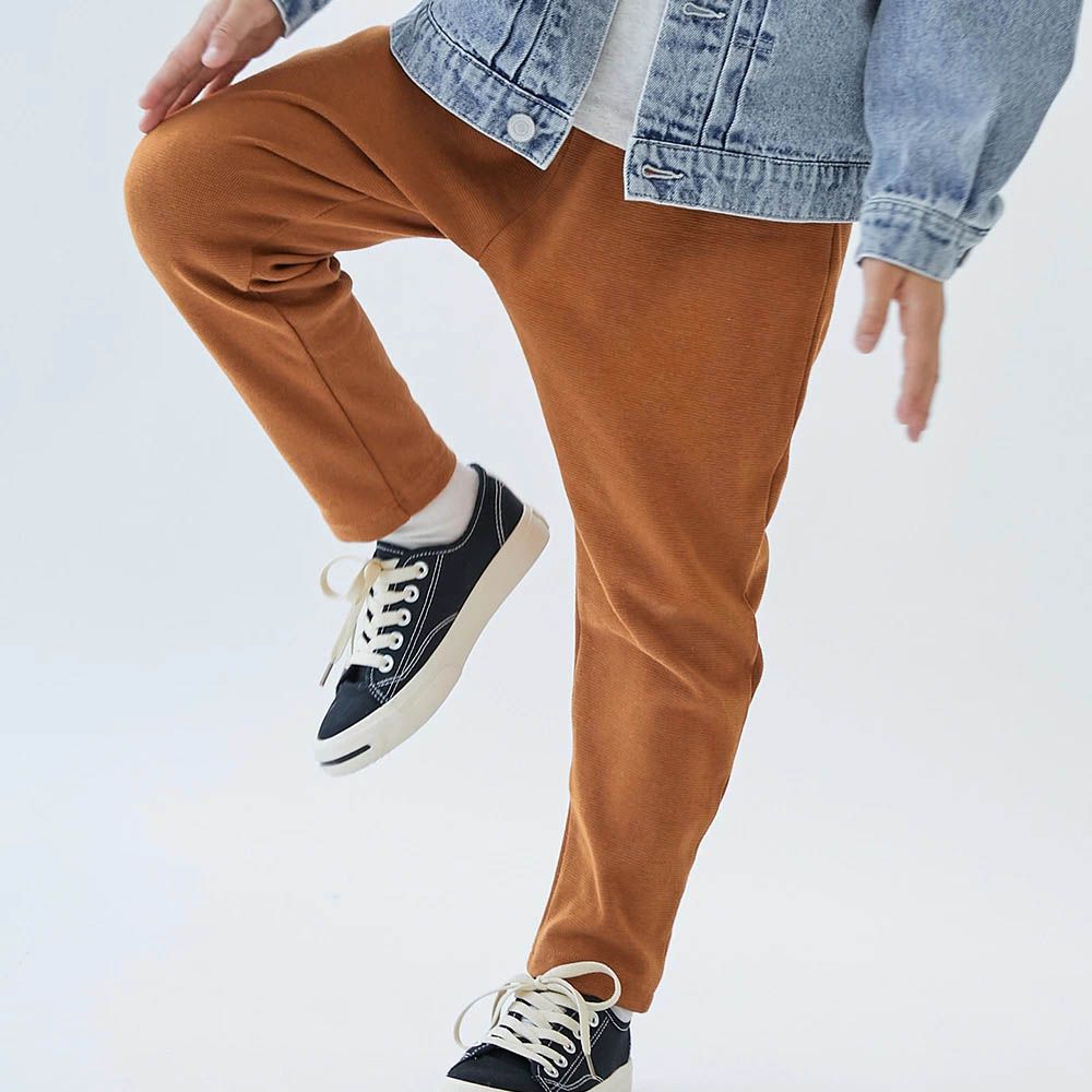 [熱銷定番] 超彈力抗毛球哈倫長褲-橘棕