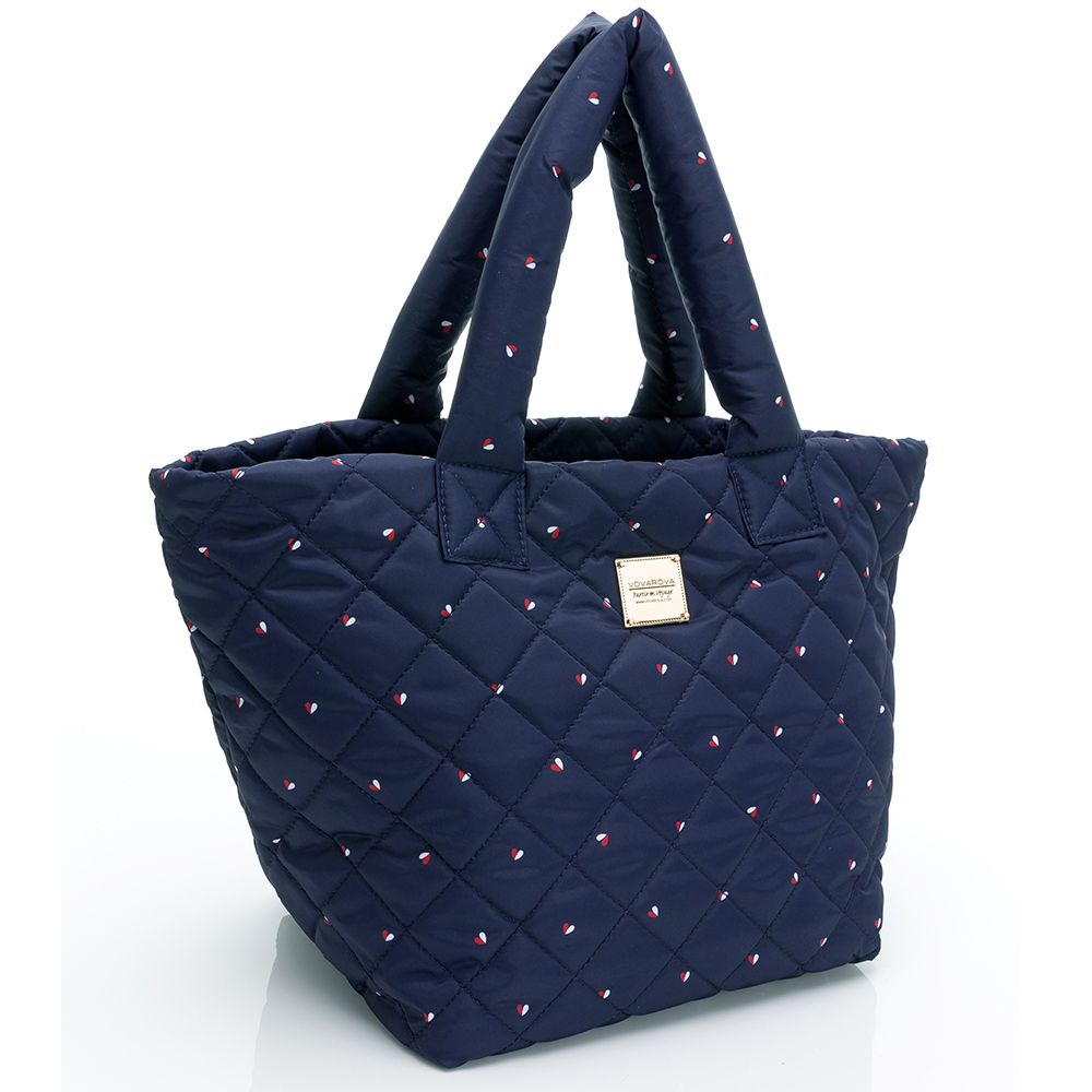 VOVAROVA - 三層夾心大托特包-朵朵愛心-藍 (24cmx20cmx27cm)