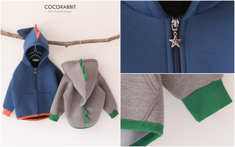 韓國 Coco Rabbit - 恐龍造型外套-灰