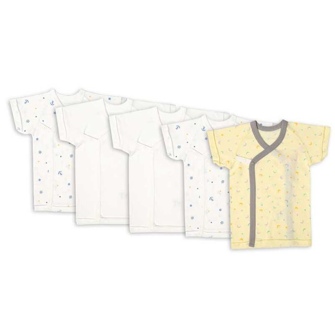 akachan honpo - 新生兒內衣10件組-按扣款-奶油色 (肚衣:50cm蝴蝶裝:50~60cm)