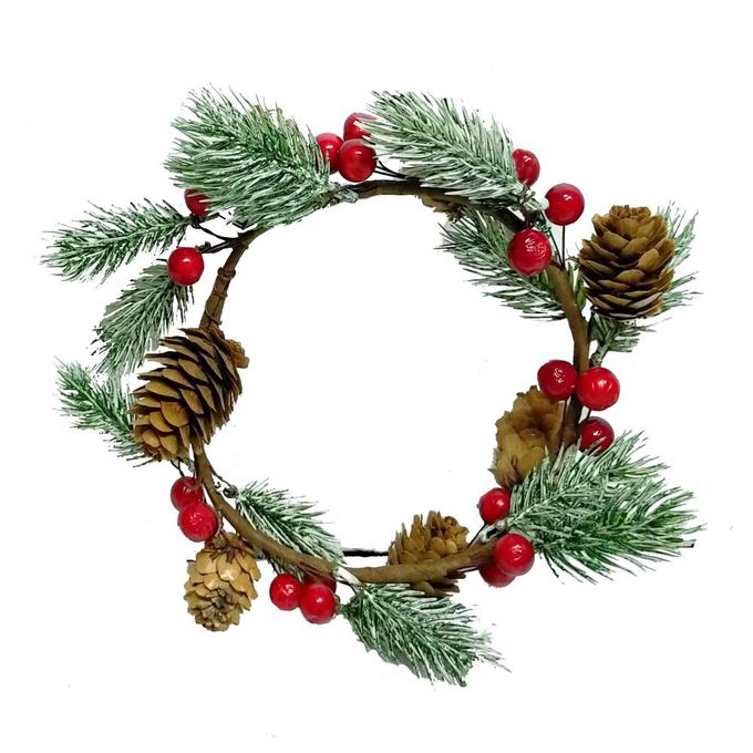 MODACore 摩達客 - 刷雪紅果小花圈-裝飾花藝