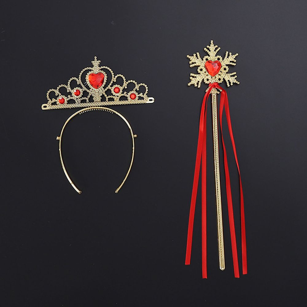 公主造型配飾組-金色-2件組（皇冠+魔杖）